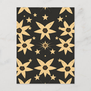 Zwart Goud Ster Patroon Hemelachtige Nachtelijke H Briefkaart
