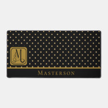 Zwart & Goud Stippen Monogram met Achternaam
