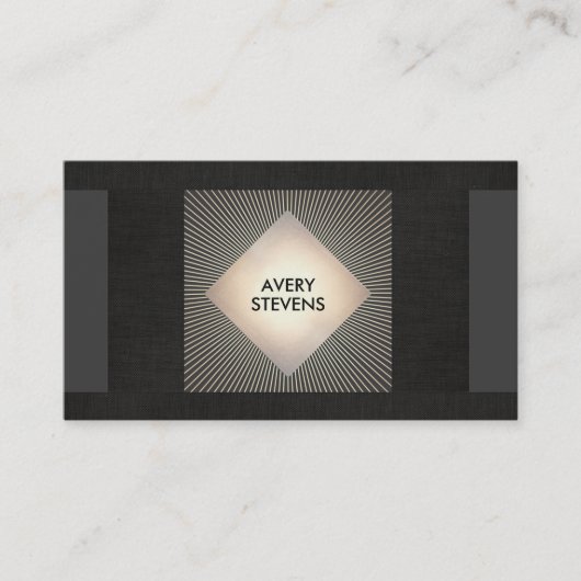  Zwart Goud Sunburst Professionele Designer Visitekaartje (Voorkant)