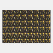 Zwart & Goud Sunburst Wrapping Paper Flat Set van  (Voorkant 3)