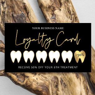 Zwart & Goud Tandarts Logo Lux Modern Orthodontist Klantenkaartje