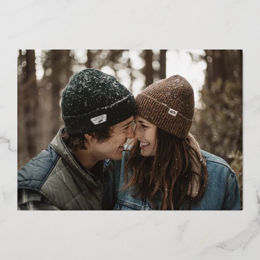 Zwart Goud Traditioneel Elegant Foto Bewaar De Dat Folie Uitnodiging (Achterkant)