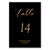Zwart Goud Trouwtafel Nummer Kaart (Achterkant)
