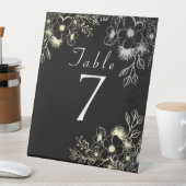 Zwart Goud Trouwtafel Nummer Reclamebord Met Voetstuk (Insitu)