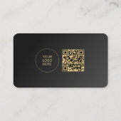 Zwart & Goud Upload uw Logo afgeronde hoek Visitekaartje (Achterkant)
