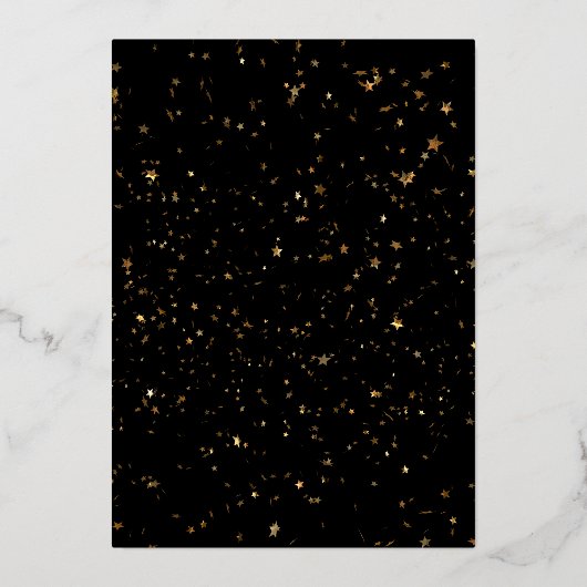 Zwart Goud Vijftig Elegant Confetti 50ste Verjaard Folie Uitnodiging (Achterkant)