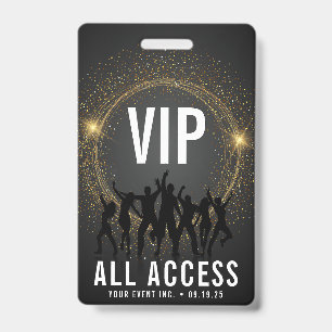 Zwart & Goud VIP All Access Concert Badge