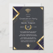 Zwart & Goud virtueel afstudeerfeestcertificaat Kaart (Voorkant)