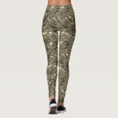 Zwart & Goud Vis Schaal Zeemeermin Leggings Bottom (Achterkant)