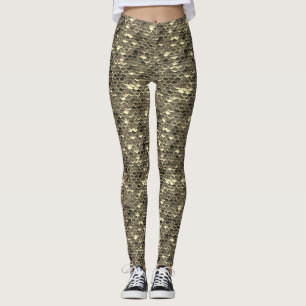 Zwart & Goud Vis Schaal Zeemeermin Leggings Bottom