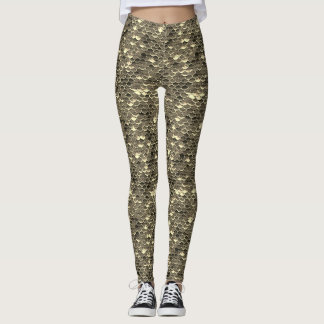 Zwart & Goud Vis Schaal Zeemeermin Leggings Bottom