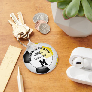 Zwart Goud Voetbal Team Kleuren Cadeaus Jongens Me Sleutelhanger
