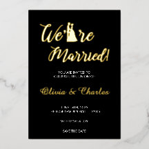 Zwart & Goud “We Are Married” Folie Trouwkaart
