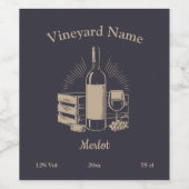 Zwart & Goud Wijnfles Label Sticker (Enkel label)