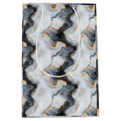 Zwart, goud & wit marmerprint ontwerp cadeautas (Voorkant)