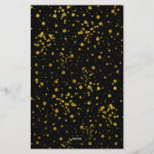 Zwart Goud & Wit Quinceañera Verjaardagsuitnodigin Briefpapier (Achterkant)