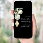 Zwart goud witte kerstballen Kerstfeest Kaart