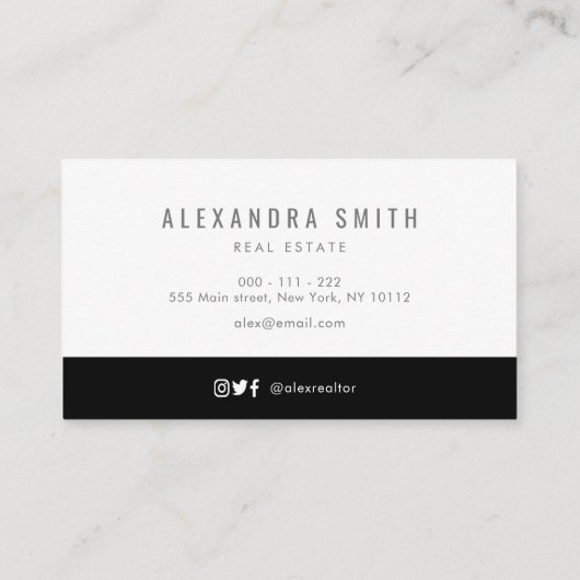 zwart goud witte retro - sleutels onroerend goed visitekaartje (Achterkant)