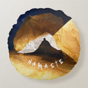 Zwart Goud Yoga Meditatie Instructeur Reiki Master Rond Kussen