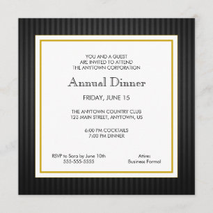 Zwart & Goud Zakelijk Professioneel Diner Kaart