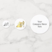 Zwart, Goud, Zilver Olieveld Thema Confetti (Achterkanten)