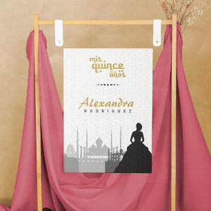 Zwart & goudArabisch Quinceañera Foto Poster