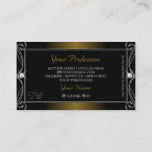 Zwart goudbruin Sparkle Diamonds Monogram Visitekaartje (Achterkant)