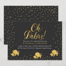 Zwart-goudConfetti, Cute Gold lion Baby shower