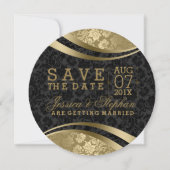 Zwart-gouddampen slaan de datum op save the date (Voorkant)