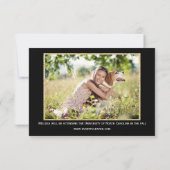 Zwart/Gouden Achtergrond-3x5 Afstuderen Aankondigi Aankondiging (Achterkant)