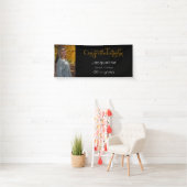 Zwart-gouden Afstuderen fotobanner Spandoek (Insitu)
