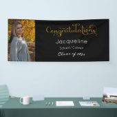 Zwart-gouden Afstuderen fotobanner Spandoek (Beurs)