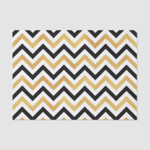 Zwart-gouden Chevron Tissuepapier
