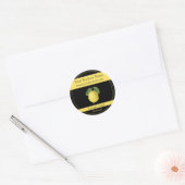 Zwart & Gouden Citroenwrongel Productlabel Ronde Sticker (Envelop)
