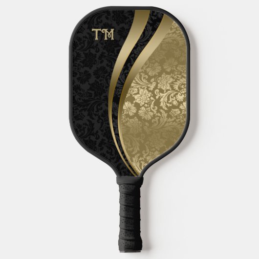Zwart-gouden damesgas pickleball paddle (Voorkant)