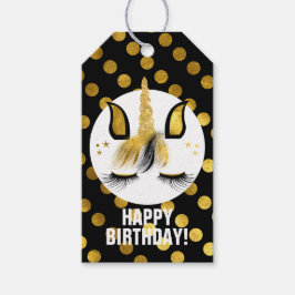 Zwart & Gouden Eenhoorn Cadeaulabel