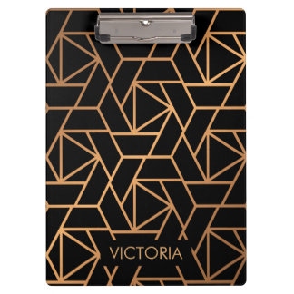 Zwart-gouden elegant patroon klembord