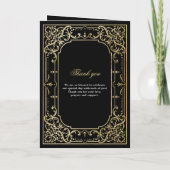 Zwart-gouden elegante romantische bruiloft programma (Achterkant)