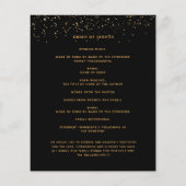 Zwart gouden fotoelegant begrafenisprogramma (Achterkant)