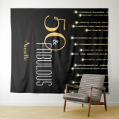 Zwart gouden fotohokje-achtergrond voor verjaardag wandkleed (In Situ (horizontaal))