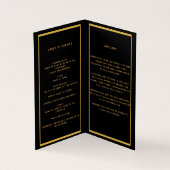 Zwart gouden fotovlinderbegrafenisprogramma kaart (Binnen)