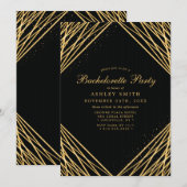 Zwart Gouden Geometrisch Abstracte Lijnen Meisjesu Kaart (Voorkant / Achterkant)