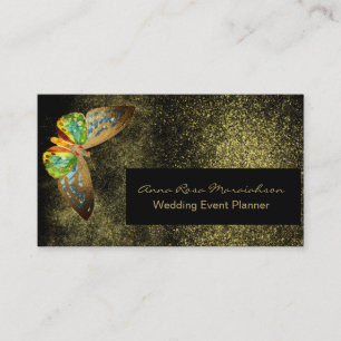 *~* Zwart Gouden Glitter Gegulde Vlinder Chic Girl Visitekaartje