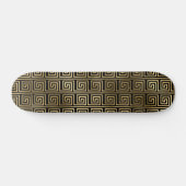 Zwart-gouden Grieks sleutelpatroon Skateboard (Horizontaal)