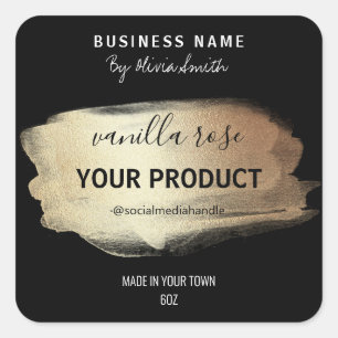 Zwart Gouden Inkt Container Verpakkingsetiketten Vierkante Sticker