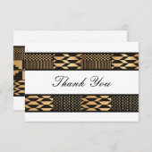 Zwart - Gouden Kente (wit) Bedankkaart (Voorkant / Achterkant)