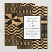 Zwart - Gouden Kente (wit) Kaart (Voorkant / Achterkant)