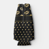 Zwart-gouden Kisses en liefdesharten Flesjeskoeler (Achterkant)