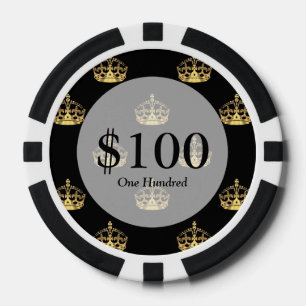 Zwart-gouden kroonpatroon poker chips