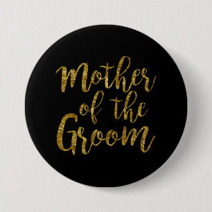 Zwart-gouden Manuscript-moeder van de Groom-Button Ronde Button 7,6 Cm